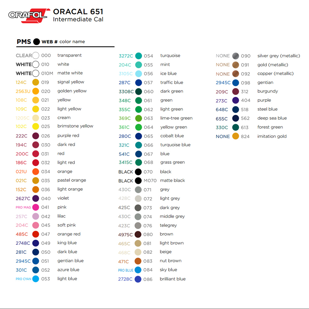 Oracal Vinyl Sheets (63 Pack)