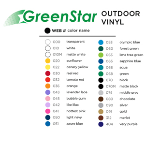 GreenStar Outdoor Vinyl Color Chart
