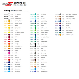 Oracal 651 Vinyl Colors